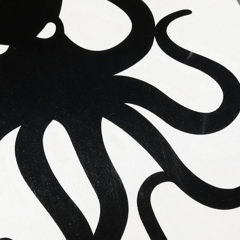 4" Black Vinyl Octopus Sticker - Image 4