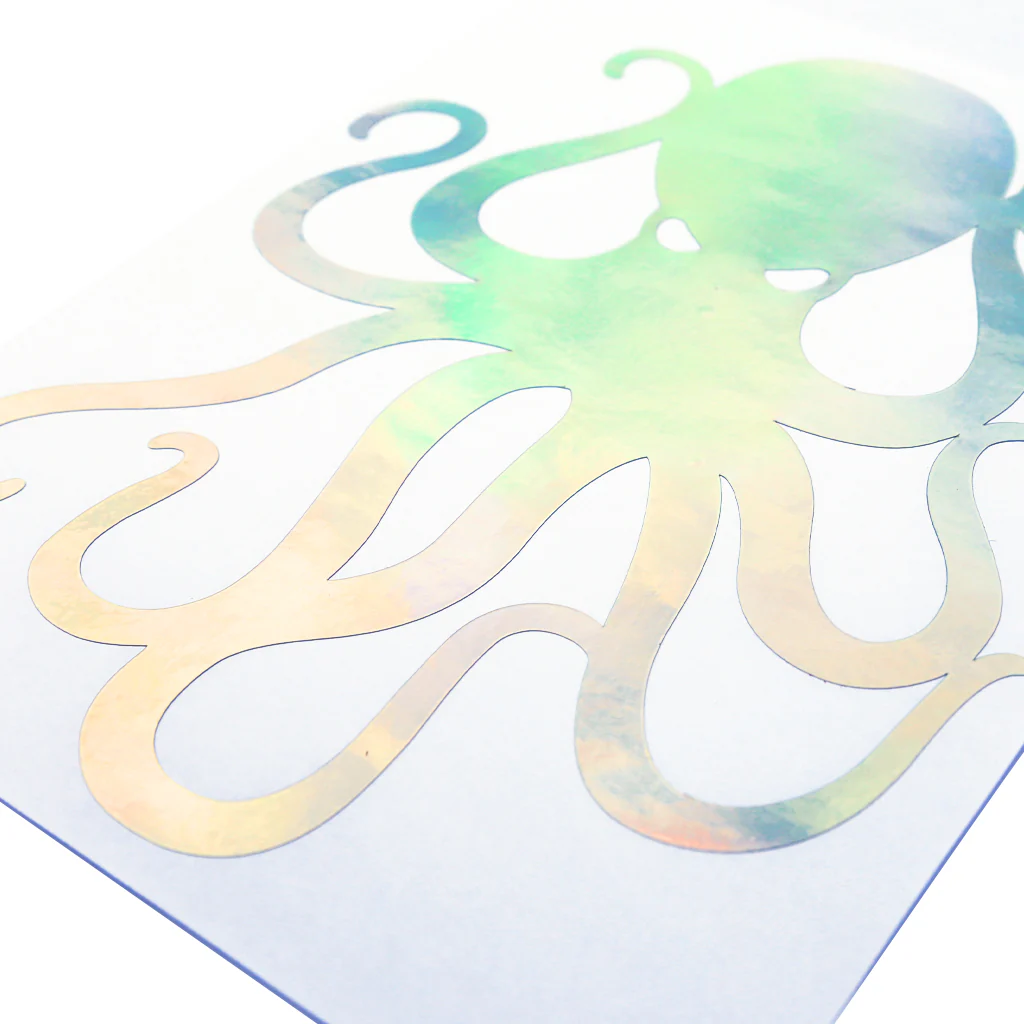 4" Holographic Vinyl Octopus Sticker - Image 3