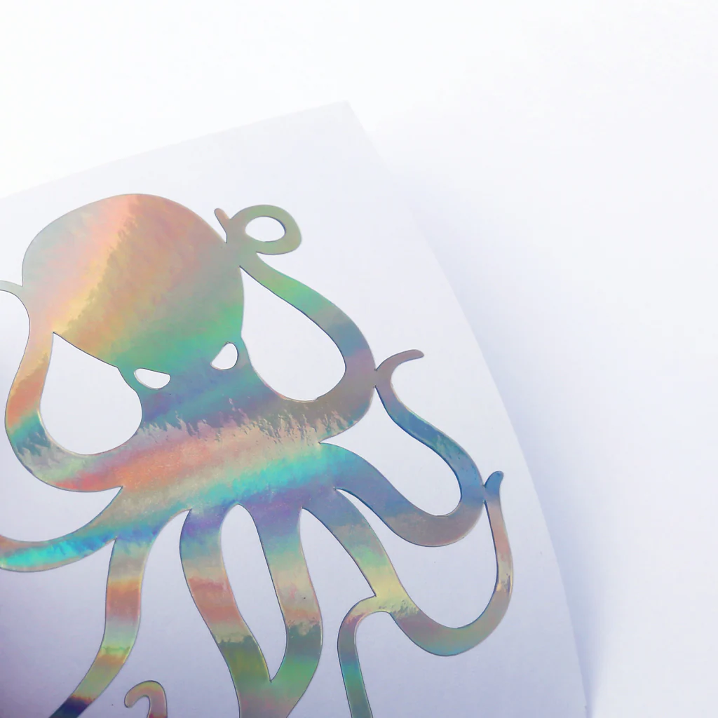 4" Holographic Vinyl Octopus Sticker - Image 4