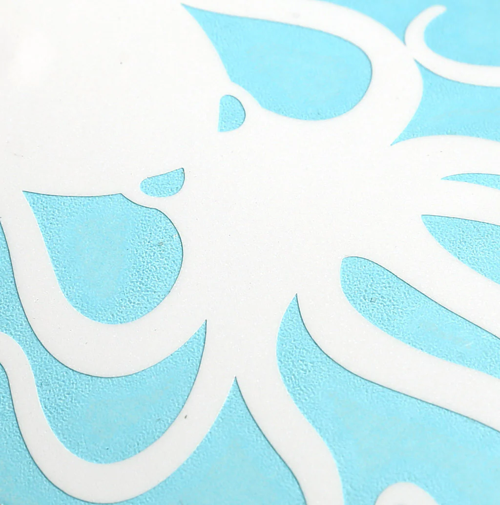4" White Vinyl Octopus Sticker - Image 4
