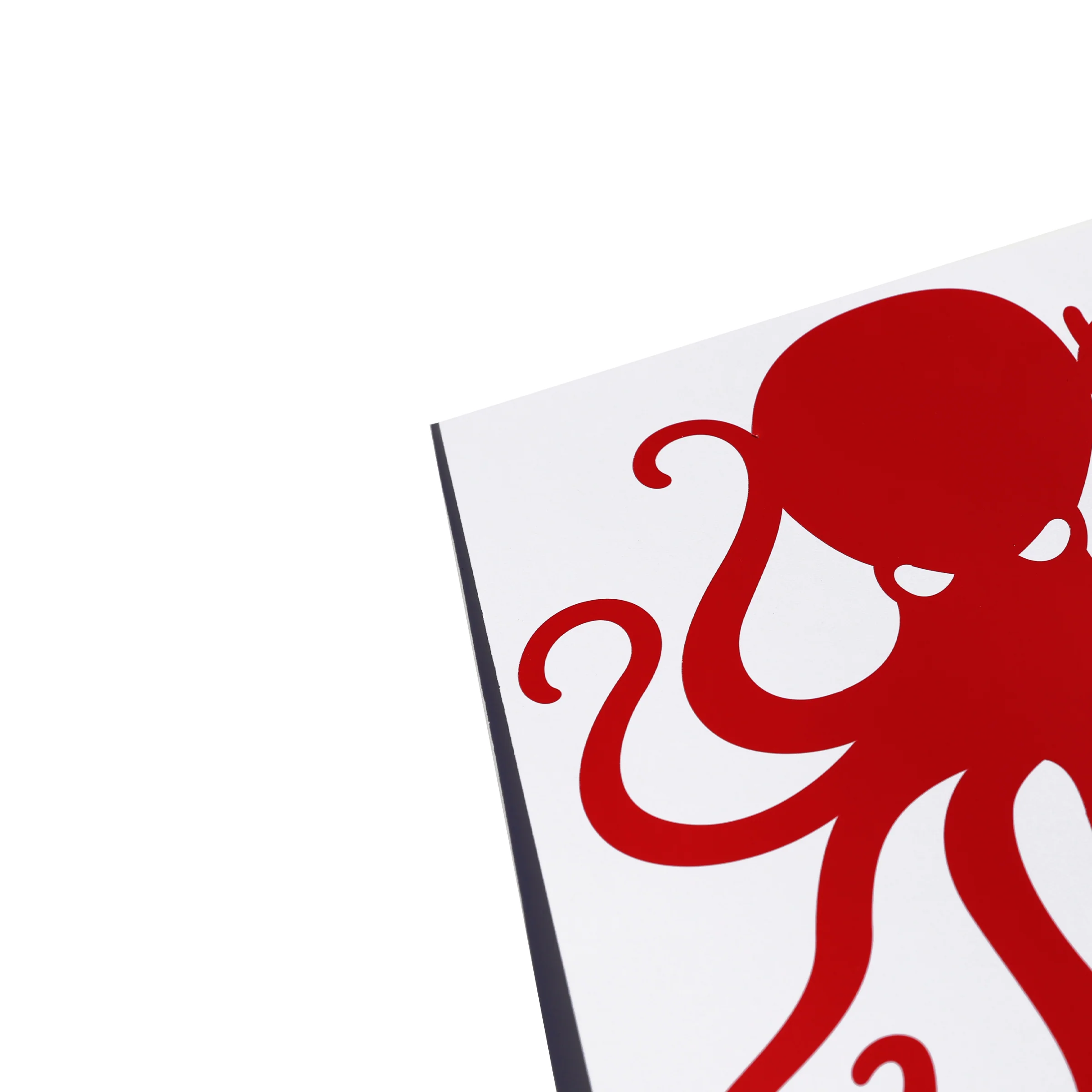 8" Red Vinyl Octopus Sticker - Image 3