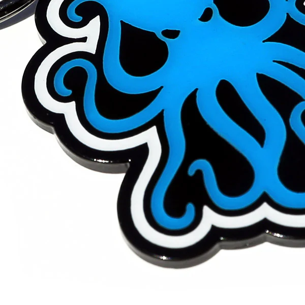 Octopus Enamel Keychain - Blue - Image 3